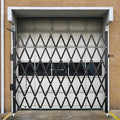 VEVOR Single Folding Security Gate, 7 ft H x 7 ft W Folding Door Gate, Steel Accordion Security Gate, Flexible Expanding Security Gate, 360° Rolling Barricade Gate, Scissor Gate/Door with Padlock