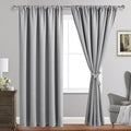 JIUZHEN Curtains for Bedroom - Thermal Insulated Blackout Curtains with Tiebacks, Room Darkening Curtains Energy Saving & Noise Reducing, 70 x 84 Inch Length Curtains for Living Room, Silver Grey