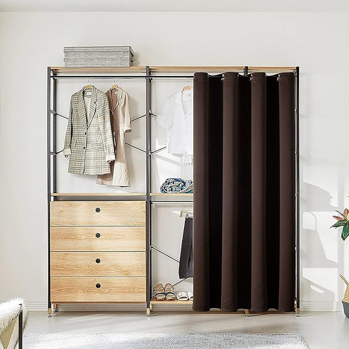 ChrisDowa Blackout Door Curtains for Doorway Privacy, Grommet Closet Curtains for Bedroom Closet Door, Thermal Insulated Temporary Doorway Cover Room Divider Drapes (1 Panel, Brown, 42 x 80 Inch)
