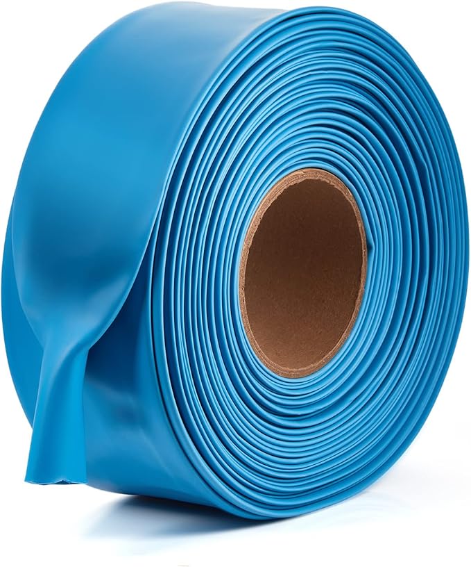 Chanzon 2:1 Ratio - 80Ft Roll - 2" (50mm) Heat Shrink Tubing 2:1(25M Total Length) Blue Polyolefin Sleeving Wrap Shrinking 2 to 1 1pcs