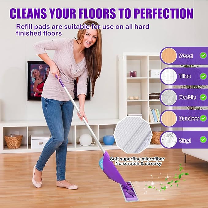 80 Pack Wet Jet Pads for Swiffer Wet Jet Spray Mop - Disposable Wet Jet Refills for All-Purpose Multi-Surface Hardwood Floor Cleaning, 4 Layers Thickened & Durable | Heavy-Duty Absorbent | Sticky
