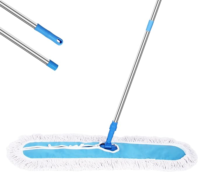 36" Commercial Dust Mop, MEIBEI Dust Floor Mop with Cotton mop Head, Dust Mop for Hardwood Floors with Long Handle, Industrial Dust Mop for Factory, Shopping Mall, Garage, Company, Hotel (36*5 inch)