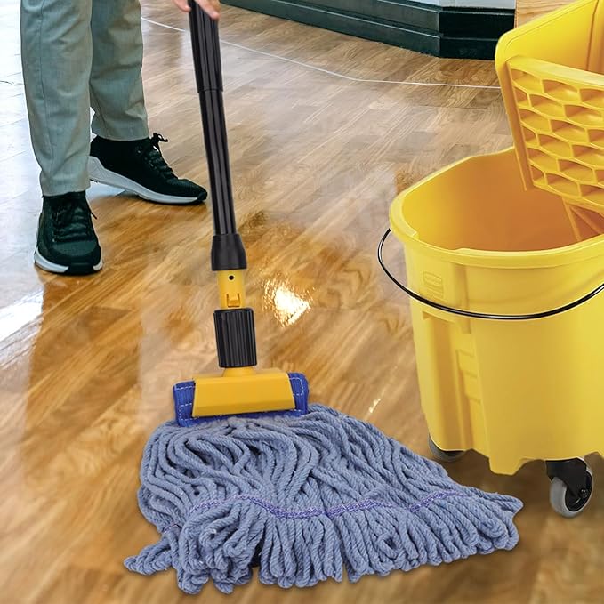 Commercial Heavy Duty Mop Heads Replacement for Rubbermaid: 3 Packs Industrial Wet Mop Head for Floor Cleaning - Cotton Commercial Products Wet Refills