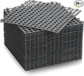 Tinideya 24 Modular Interlocking Floor Mat Rubber Tiles 12"x12" Drainage Interlocking Tiles Drain Holes Non-Slip Drainage Mats for Pool, Kitchen, Shower, Patio Pet Areas (Gray) (Round)