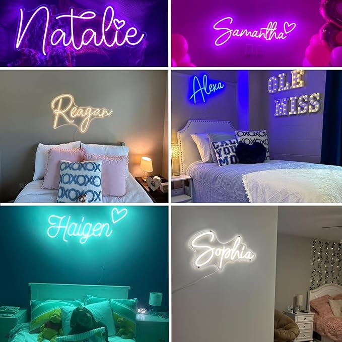 Custom Neon Sign Wedding, Binager Customize LED Neon Name Sign Decoration, Dimmable/RGB Light Sign Personalized for Shower Reception Birthday Event Business Shop Bar Backdrop Bedroom Wall Decor Gifts