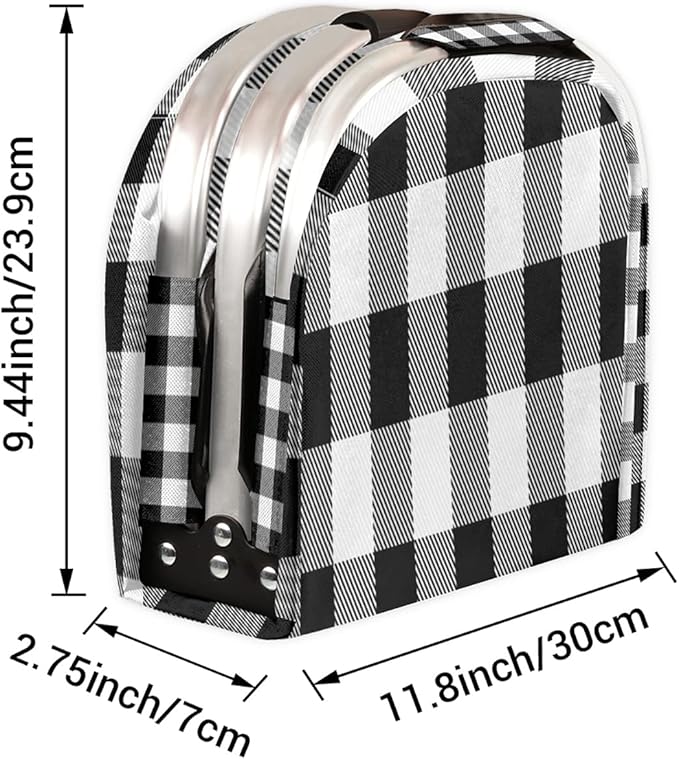 Plaid Collapsible Market Basket, White Black Stripe Leakproof Folding Collapsible Portable Picnic Basket Strong Aluminum Frame for Travel, Shopping, Camping & Lake Trips
