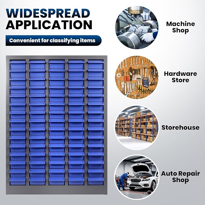 75 Drawers Nut and Bolt Organizer, 36" H x 26" D x 9" W Bolt and Nut Tool Storage Cabinet with Acrylic Adjustable Shelves & Label Stickers, Alloy Steel Parts Cabinet for Workshop Garage Organizer