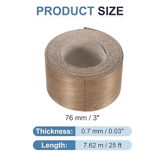 PATIKIL Walnut Edge Banding, 3 in x 25 ft Wood Veneer Tape, Pre-glued Flexible
