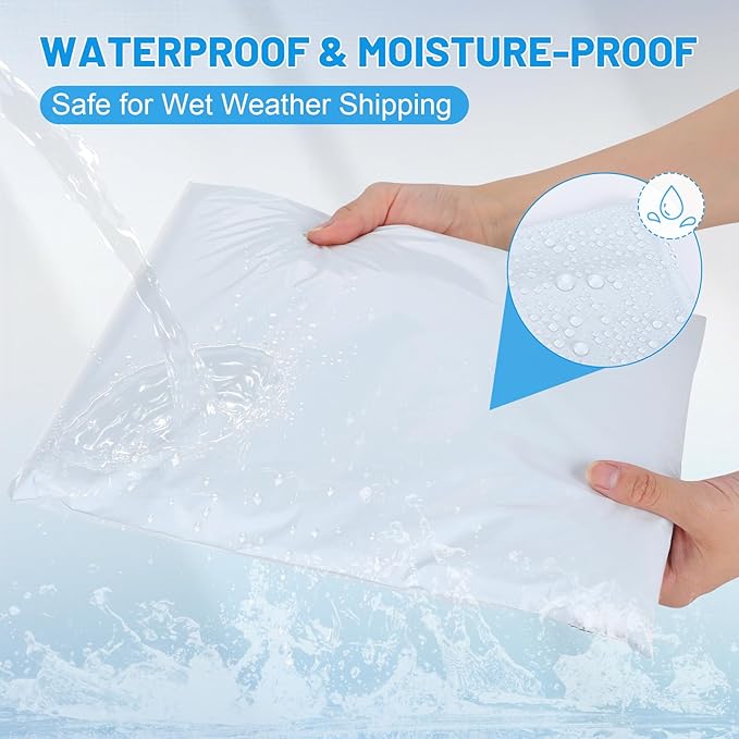 50 Pcs Poly Mailers Shipping Bags 10x13 Inch Packaging Clothes Polymailers Envelopes Mailing Package Self Seal Shipping Envelopes Waterproof Poly Bags Small Business Supplies Package White