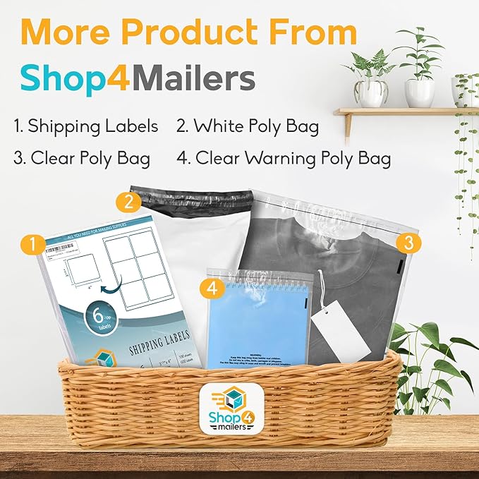 Shop4Mailers 14.5 x 19 Clear Plastic Poly Bags 1.5 Mil Self Seal Packaging for Apparel, Jewelry, Documents, Prints, Gifts, Storage – Resealable (500 Pack)