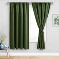 JIUZHEN Christmas Blackout Curtains for Bedroom - Thermal Insulated Room Darkening Noise Reducing, 52 x 63 Inch Length Curtains for Living Room, Set of 2 Panels with Tiebacks, Olive Green