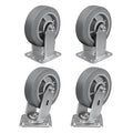 6'' × 2'' Caster Wheels, Heavy Duty Industrial Casters Set of 4 Rubber Wheels, Load 3600lbs Capacity, Swivel Caster for Cart Dolly Toolbox (2 Swivel & 2 Rigid)