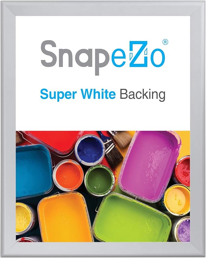 SnapeZo Poster Frame 36x48 Inches, Silver 1.7 Inch Aluminum Profile, Front-Loading Snap Frame, Wall Mounting, Wide Series