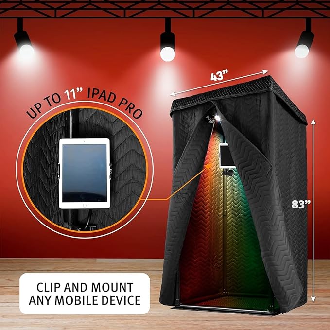 'Snap Studio' XL Portable Recording Booth | '#1 Vocal Booth' Rolling Stone | Record Crisp Dry Echo-Free Vocals at Home or On-The-Road | The Original & Best Studio Booth, Trusted By Singers & Voiceover