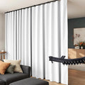 Room Divider Curtains Flexible Ceiling Tracks set Curtain track Ceiling Mount Blackout Curtain for Living Room Bedroom Ceiling Curtain Rod Privacy Divider Panel W120xH108 GreyishWhite Drape&Black rail