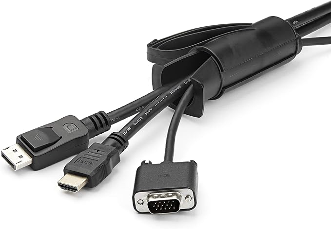StarTech.com 2.5m (8.2ft) Cable Management Sleeve - 1.8" Diameter - Expandable Coiled Cord Organizer w/Cable Loading Tool (CMSCOILED4)