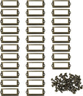 PATIKIL 83x32.5mm Metal Label Holders, 30 PCS Label Name Card Tag Frames with Screws for Office Library File Cabinets Shelves Wood Drawers Fabric Bins, Bronze