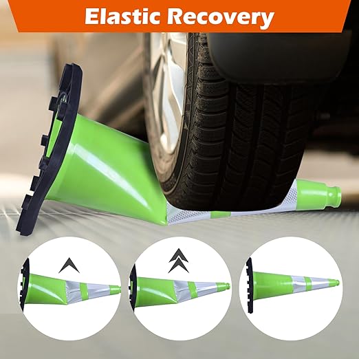 OranclUS 360 Pack 28" Green Traffic Cones with Black Base – Heavy Duty Bulk Traffic Safety Cones for Construction, Commercial, and Public Events (360, Green, 28 Inch)