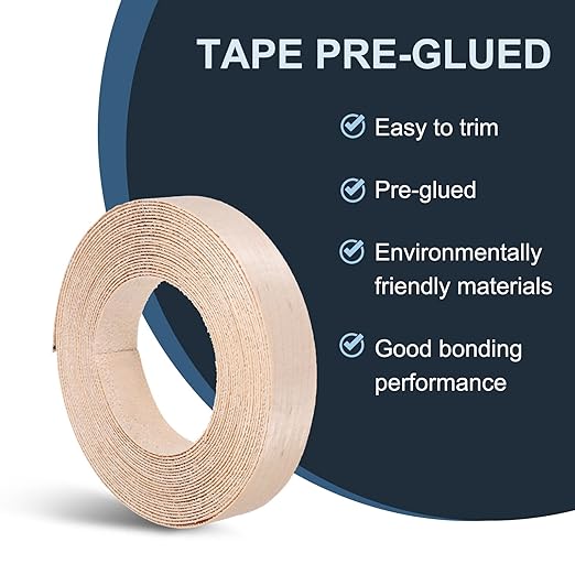 PATIKIL Maple Edge Banding, 1 Inch x 25 ft Wood Veneer Tape Pre-glued Flexible Plywood Edge Banding with Hot Melt Adhesive for Furniture Restoration