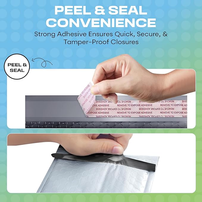 White Extra Large Poly Bubble Mailers 14.25x20 inch #7 | Self Seal Large Padded Envelopes | Air Cushioned Bubble Mailer | Usable Size 14.25x19 Lightweight Mailing Shipping Bags| 50 Pack Bulk |USA Made