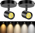 VANoopee 5-Color Dimmable Ceiling Spotlight Flush Mount Adjustable Directional LED Spot Lights Indoor Bright Accent Fixture for Art Picture Living Room - CRI90 24° Flicker Free 10W 800lm Black 2 Pack