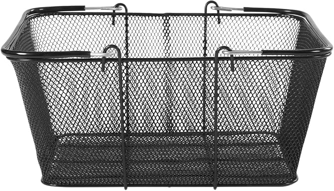 12PCs 19L Iron Shopping Baskets with Handles, Black Wire Mesh shopping Basket Store Baskets Used for Supermarket, Retail, Bookstore, 15.7x12x7inch, Capacity: 10kg/22lbs