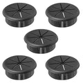 2-3/8" Black Desk Grommet, JTemgle Flexible Cable Grommet Rubber Cable Hole Cover Wire Organizer Caps Desktop Cord Management for Home Office TV Stands Tabletops, 5 Pieces