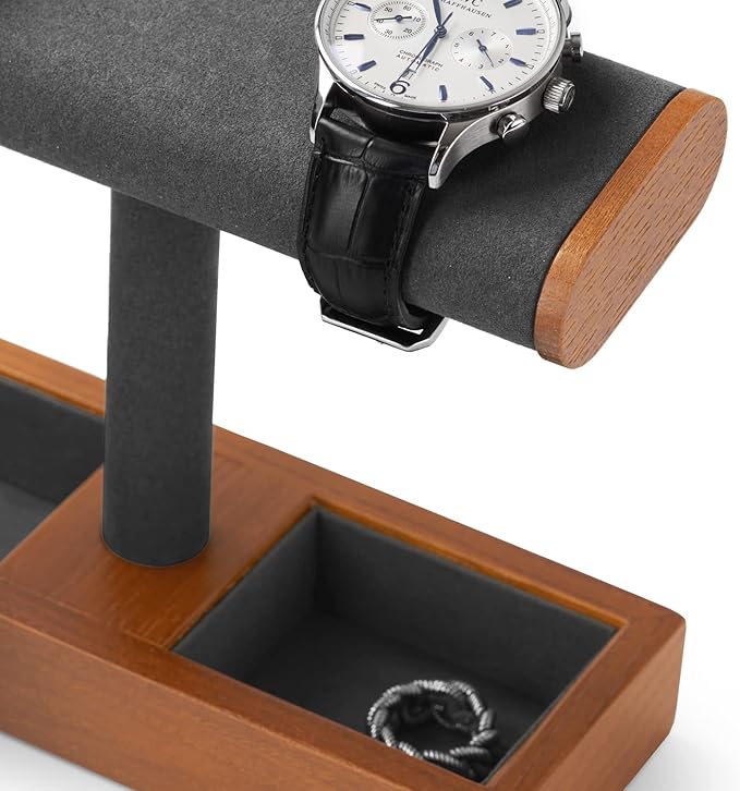 Oirlv Solid Wood Watch Display Stand T-bar Watch Stand for Men and Women Jewelry Accessory Organizer for Store and Home(SM19102)