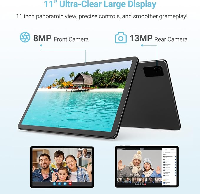 DigiLand Tab M11 PRO 11" Gaming Tablet – Android 14 OS,MediaTek Helio G99 Octa-Core,16GB RAM+256GB Storage,FHD Display,10-Hr Battery,8MP+13MP,Wi-Fi 6,Widevine L1,Stand Case,Google Tablets 2025
