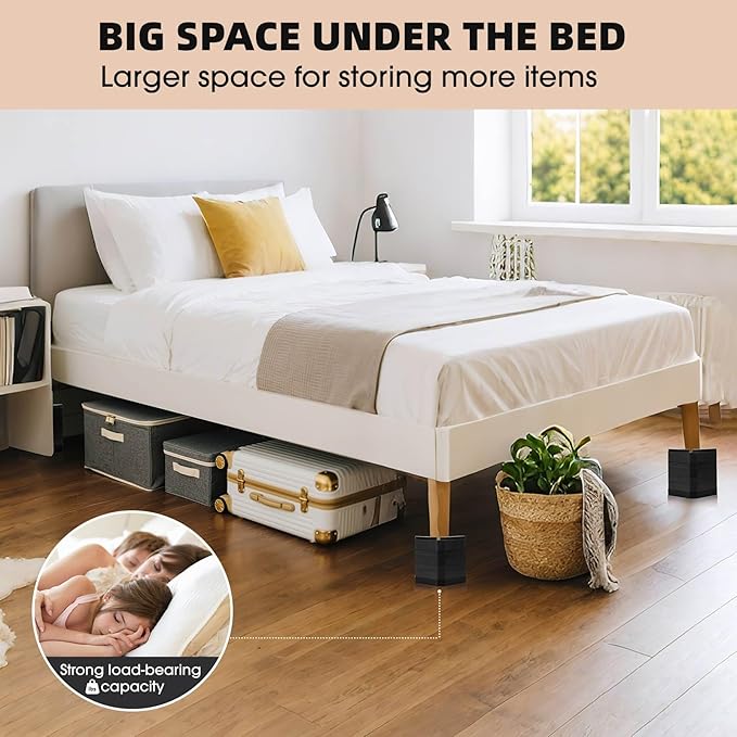 Furniture Risers Bed Risers - Rectangular Adjustable Block Riser for Raising 1.5-3 in. & 4.3 in. Beds, Tables, Sofas, Refrigerators, Washers - Up to 4,000 Pounds (Black, Two Layers 3inches)