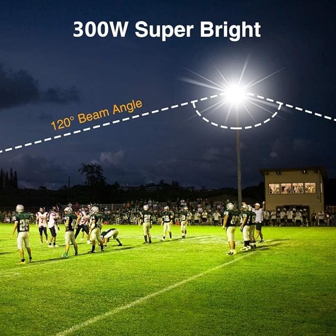 3 pack 300W LED Flood Light,Super Bright Daylight (2000W Equivalent)42,500LM 5000K IP66 Waterproof Security Outdoor LED Arena Lights Commercial Lighting Floodlight for Backyard|Court|Stadium|Yard