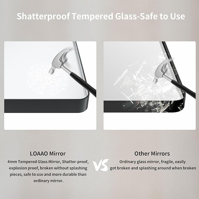 LOAAO 84x32 Inch Black Metal Framed Bathroom Mirror for Wall, Matte Black Bathroom Vanity Mirror Farmhouse, Large Rounded Rectangle Mirror, Anti-Rust, Tempered Glass, Hangs Horizontally or Vertically