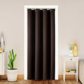 ChrisDowa Blackout Door Curtains for Doorway Privacy, Grommet Closet Curtains for Bedroom Closet Door, Thermal Insulated Temporary Doorway Cover Room Divider Drapes (1 Panel, Brown, 34 x 80 Inch)