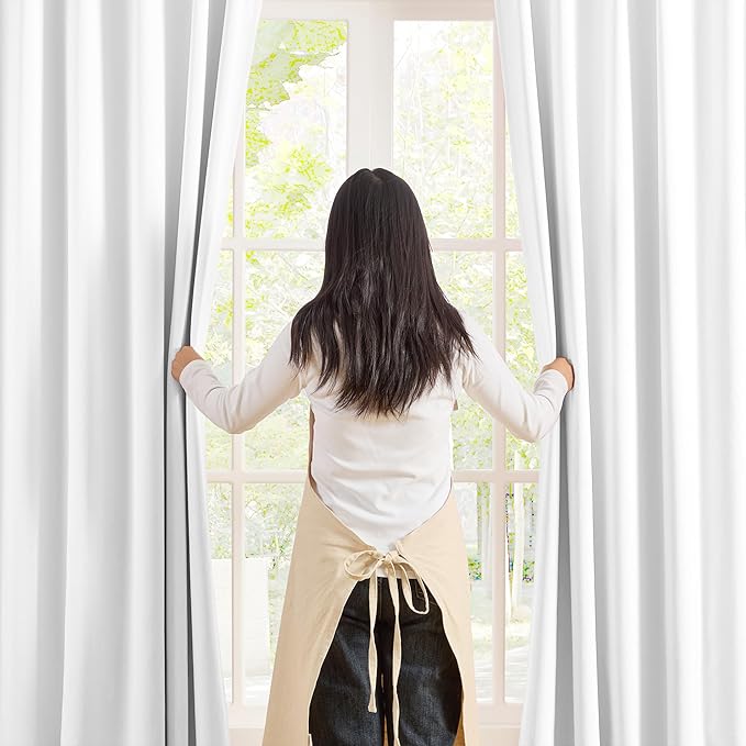 KEQIAOSUOCAI White Pinch Pleat Curtains 84 Inches Long 2 Panels, Track Memory Trained Luxury Opaque Window Curtain Panels for Bedroom Living Room Hooks Include 40" W x 84" L