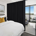 Hiasan Patio Sliding Room Divider Door Curtains - Extra Wide Privacy Room Thermal Insulated Blackout Curtain with Back Tab & Rod Pocket for Bedroom Partition(100 x 108 Inches, Black)