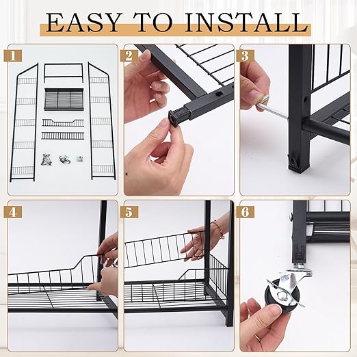 1 Set Retail Display Rack Shelf Cart with Wheels and Hook Heavy-Duty Metal Snack Potato Chip Display Organizer Concession Stand for Supermarket Grocery Store Home Black (5 Tier 10 Hook)