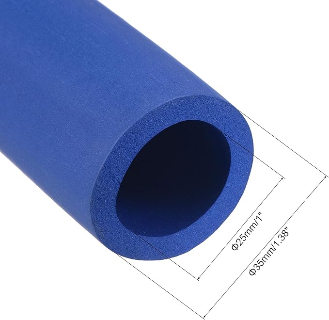 uxcell Foam Tubing for Handle Grip Support, 25mm ID 35mm OD 1m Length Blue