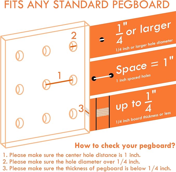 G.CORE 2 Pack Wooden Pegboard Shelves with Brackets, Peg Board Shelf Hooks Assortment Organizer Accessory, Various Tools Storage Arrange System Kit, for Garage Craft Workshop Workbench Hobby Office