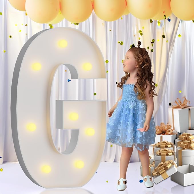 imprsv 3FT Marquee Letters, Mosaic Light Up Letters for Birthday Baby Shower Wedding Engagement Party Backdrop Decor, Large Marquee G for Party Decorations
