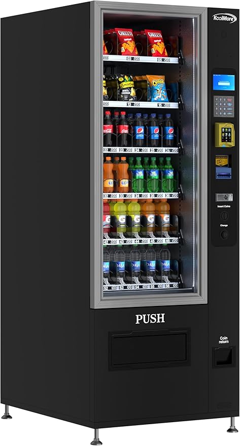 KoolMore Refrigerated Snack Vending Machine with 36 Slots and Bill acceptor in Black (KM-VMR-30-B)