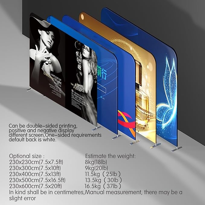 Customizable Tension Fabric Display Backdrop,Stand Banner with HD Printing for Trade Show,Exhibition,Booth,Conference,Weddings,Party,Quick Curtain Show(Frame+Single-Sided Print 7.5x13ft)
