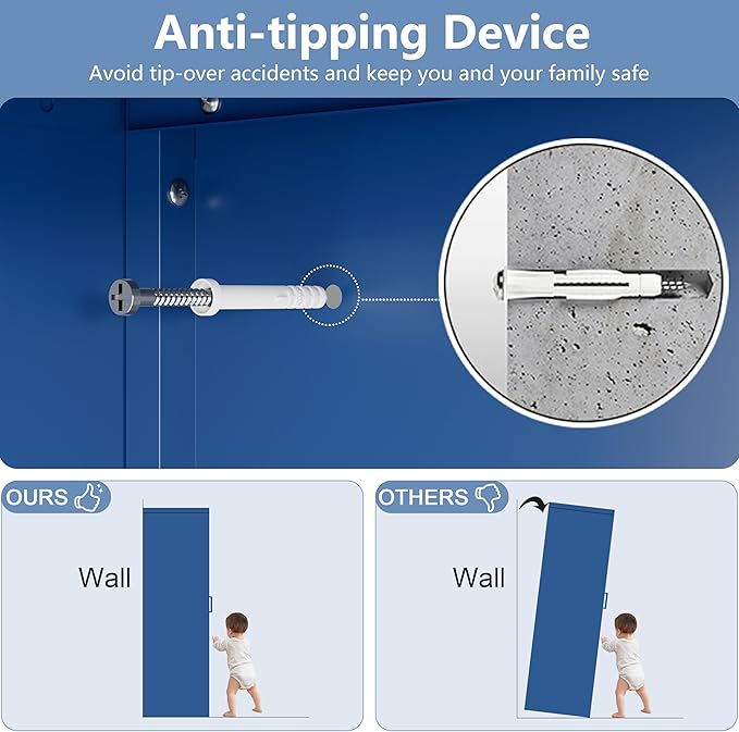 Metal Storage Cabinet,75" Tall Kitchen Pantry Storage Cabinet with Doors and Adjustable Shelves, Blue Metal Pantry Cabinets with Drawer, Large Cupboard for Kitchen, Dining Living Room