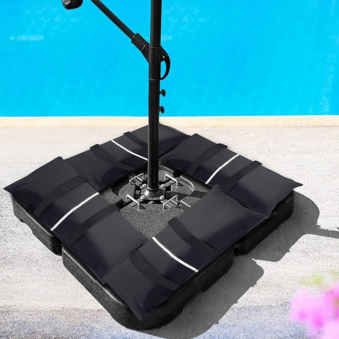 Umbrella Base Weight Sand Bags, 2 x 50 LBS Fillable Sand Bag for Umbrella Base, Cantilever Patio Umbrella, Trampoline, Outdoor Garden Backyard Furniture (Without Filler)