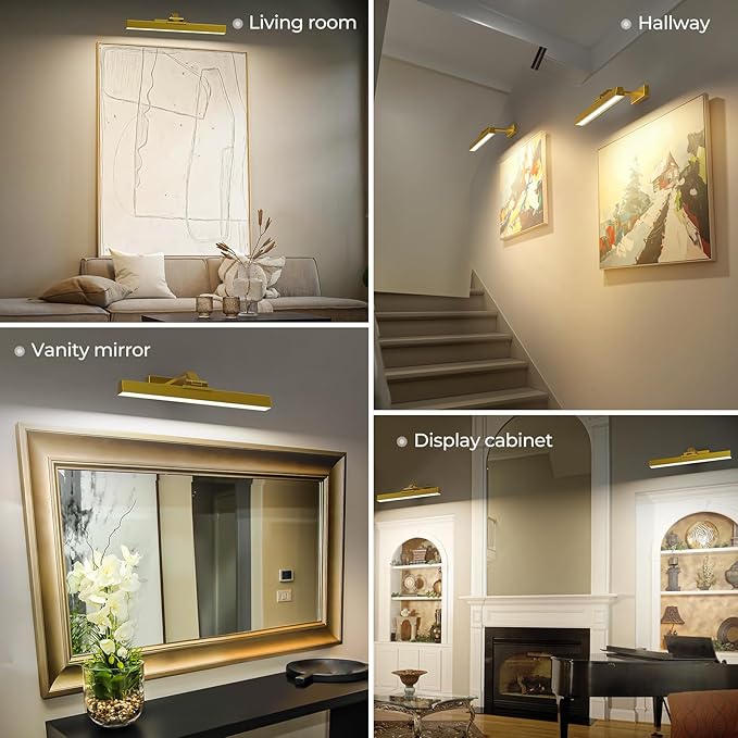Picture Lights Wall Light 16in CCT Gallery Light | Battery Operated, Timer, Remote Control, Adjustable Brightness, Long Lasting, for Wall, for Paintings, for Living Room, Art, Dartboard, Decor