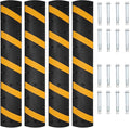 6 FT Heavy Duty Rubber Speed Bump 4-Pack, Driveway Cable Protector Ramp with Installation Bolts for Parking Lots, Garage & Gravel Roads
