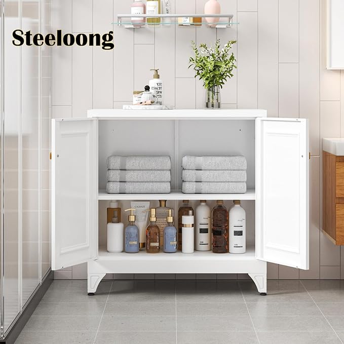 33" Metal Kitchen Pantry Storage Cabinets with Door and Adjustable Shelves,Black Sideboard Buffet Cabinet with Storage,Sideboard Buffet Cabinet for Dining Roonm,Living Room