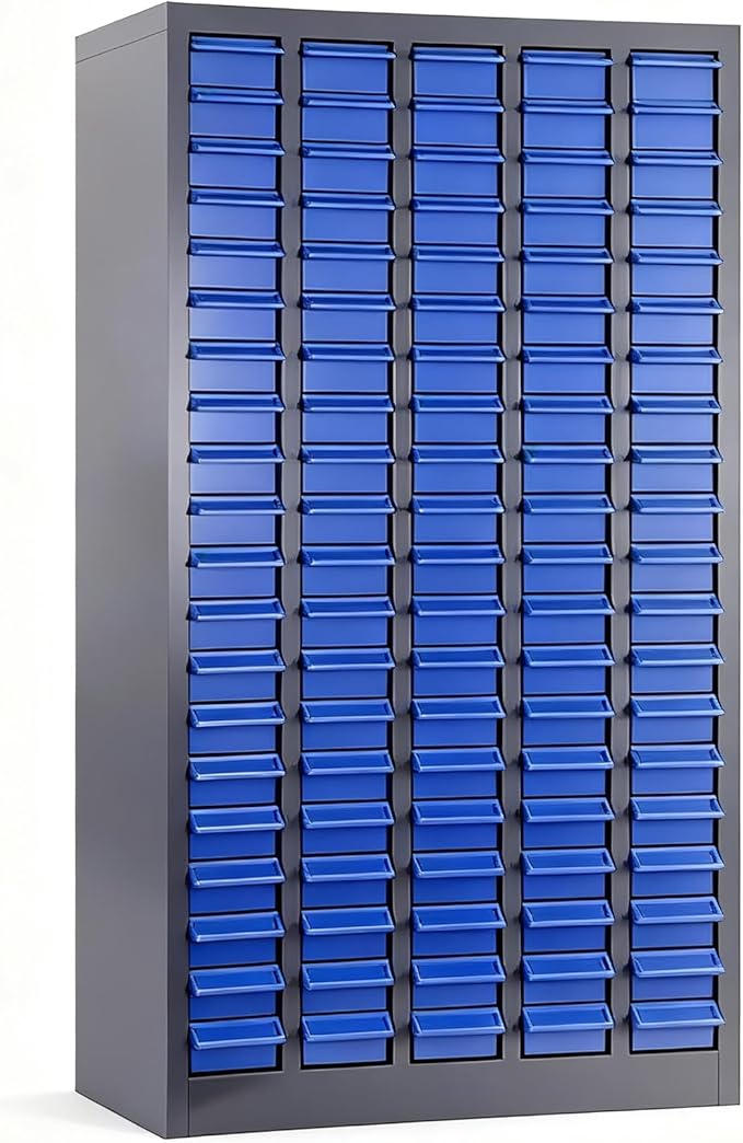 75 Drawers Parts Cabinet for Nuts, Bolts, Screws, Nut and Bolt Organizer with ABS Material Drawer, Bolt Bin Tool Storage Cabinet in Workshop, Garage, Office (100 Drawers)