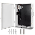 Outdoor Electrical Box with Thermostat and Fan, ABS Water Resistant Enclosure with Internal Mounting Panel & Hinged Cover, 18.1" H* 12.6" L* 6.3" W, Plug & Play.