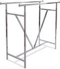 Econoco - Adjustable Heavy Duty Double Bar, Retail Clothing Rack, Rectangular Hangrail Rack w/V-Brace