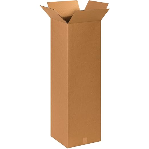 BOX USA 15 x 15 x 48 Corrugated Cardboard Boxes, Tall 15"L x 15"W x 48"H, Pack of 10 | Shipping, Packaging, Moving, Storage Box for Home or Business, Strong Wholesale Bulk Boxes